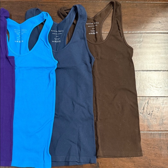 5 Active Basic Racerback Tank Tops - Nylon + Spandex - Picture 4 of 6